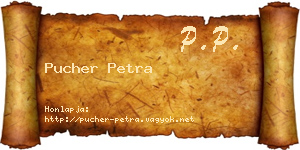 Pucher Petra névjegykártya